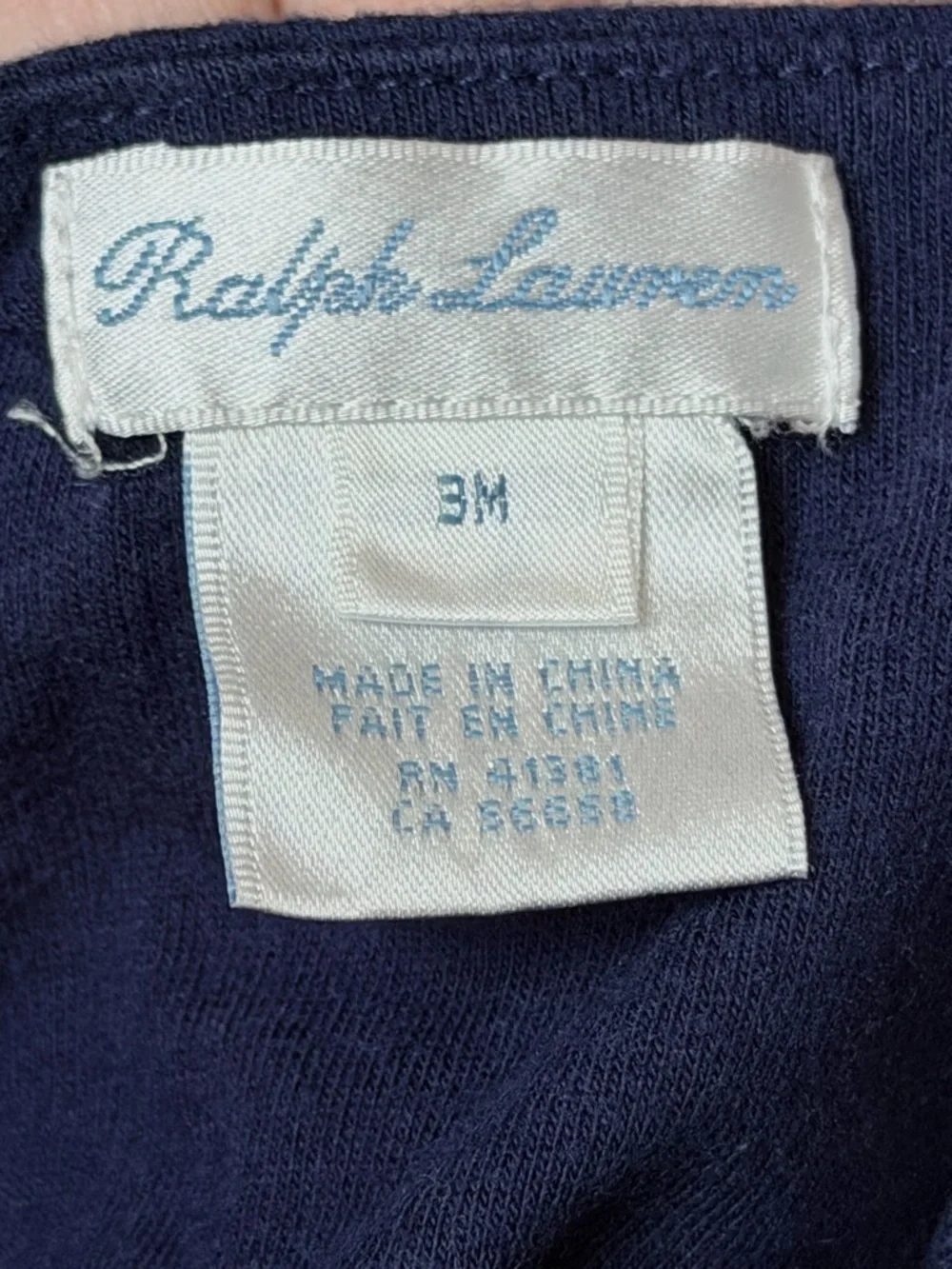 Ralph Lauren Navy Dress with Pink Polo Logo